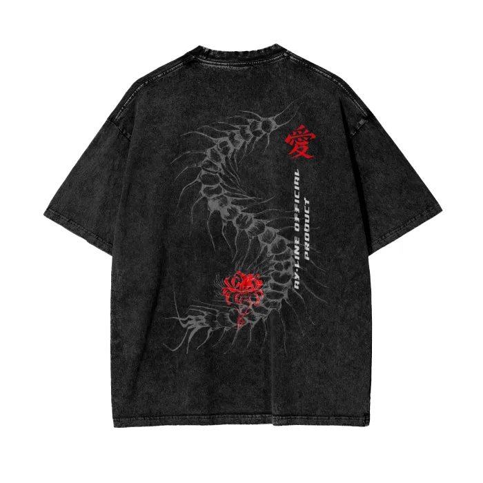 Camiseta Oversized — Centopeia · Preta · Estonada