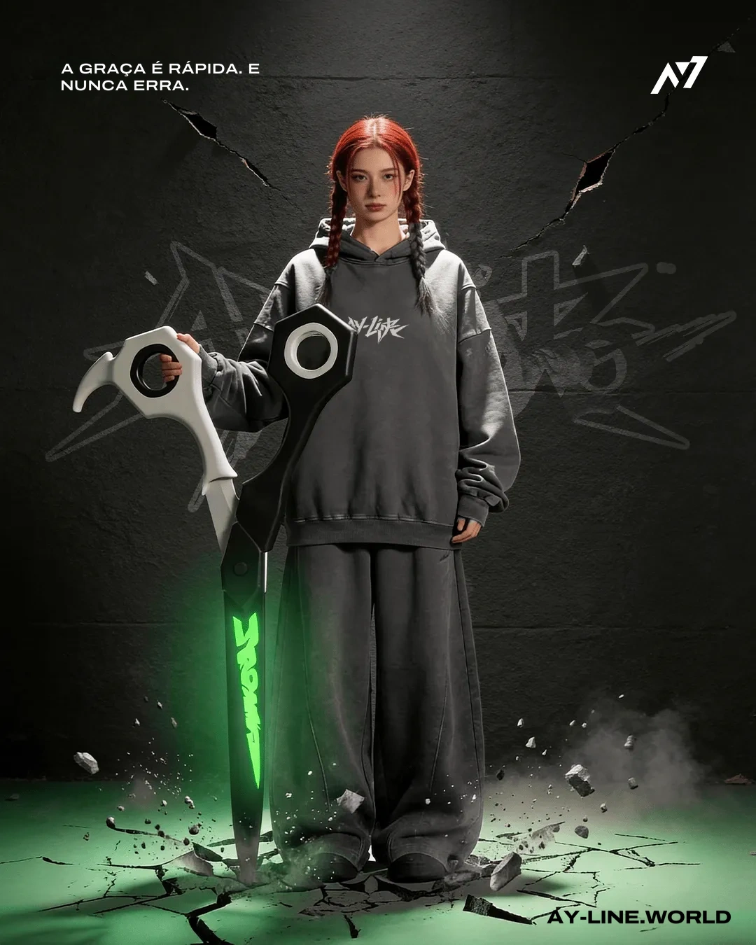 Moletom Oversized com Capuz — Olhar Esmeralda — imagem 1