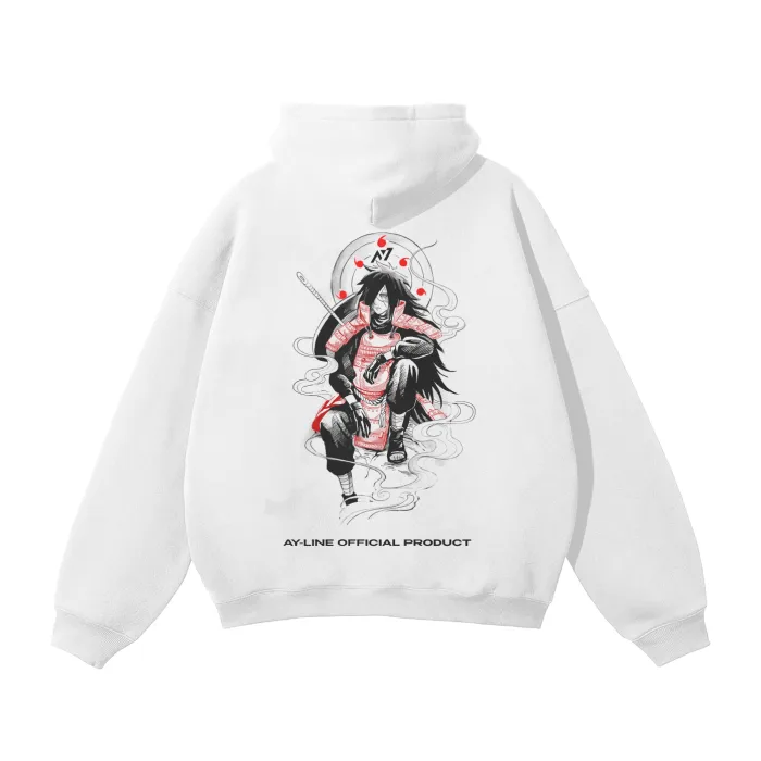 Moletom Oversized com Capuz — Olho da Lua · Branco