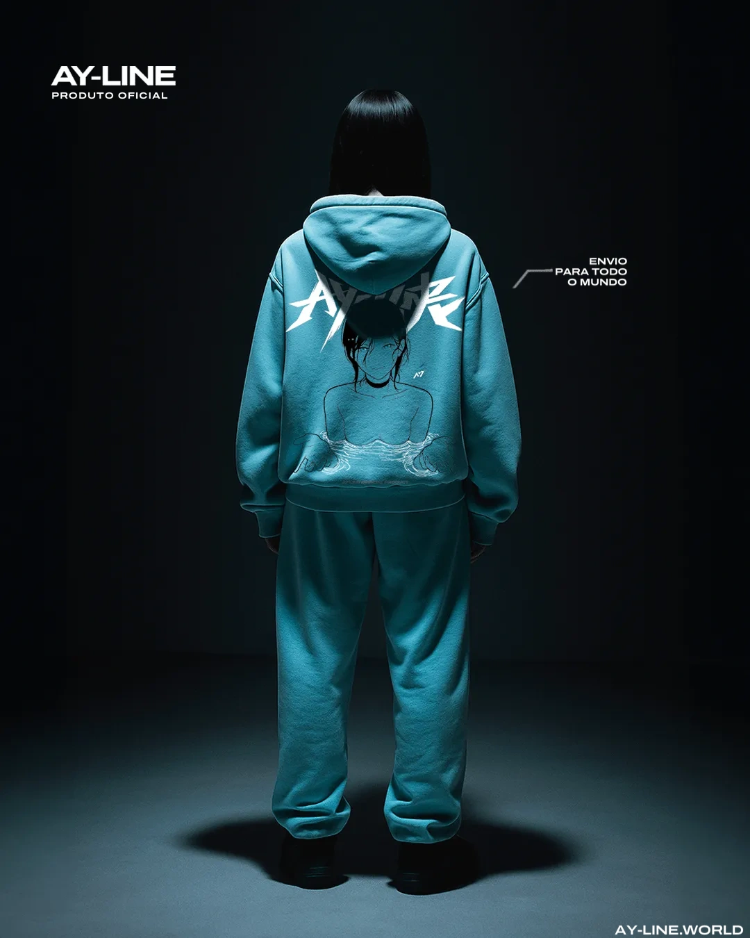 Moletom Oversized com Capuz — Profundezas · Estonado — imagem 9
