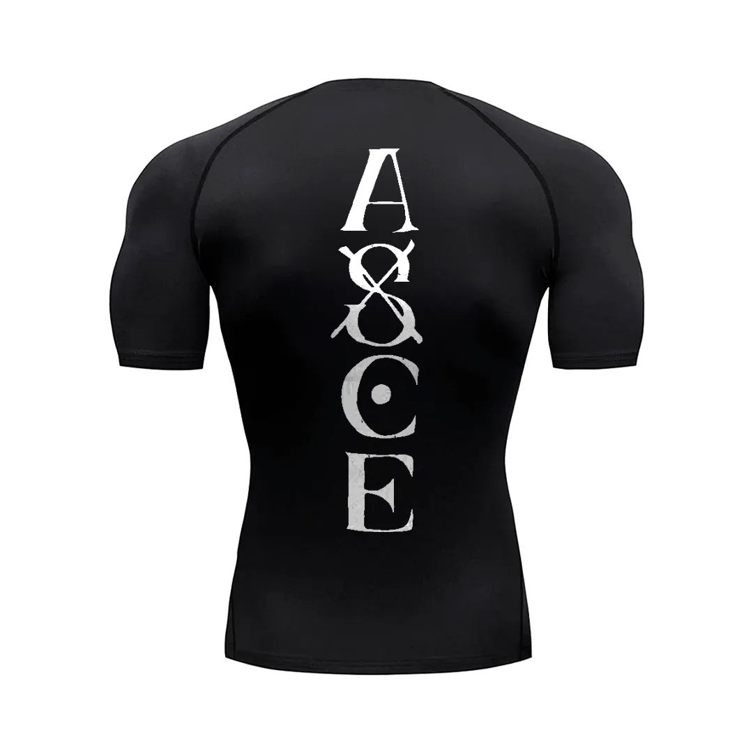 Camiseta de Compressão — Chama Rebelde · Preta