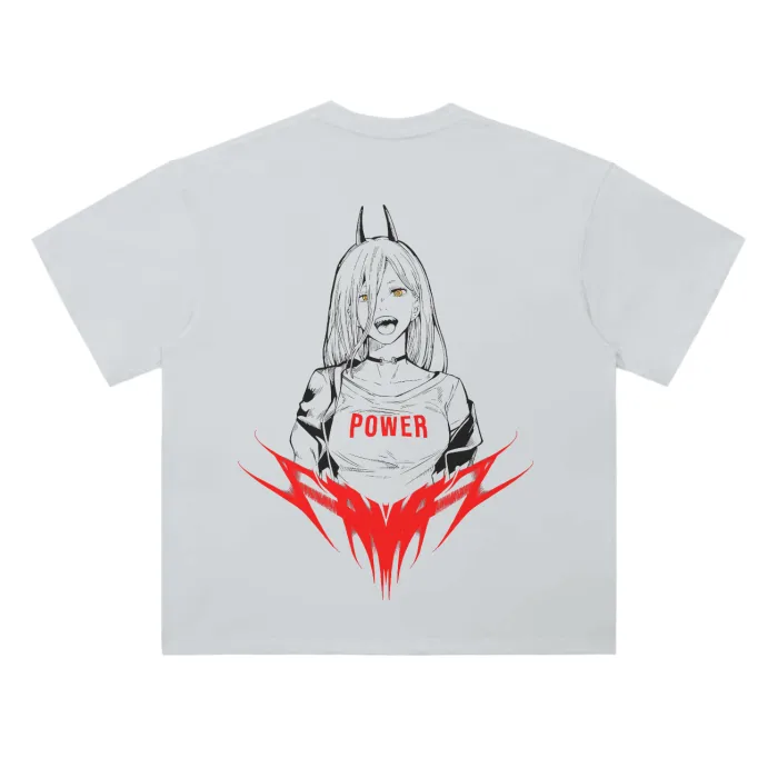 Camiseta Oversized — Demônio de Sangue · de Malha Encorpada — imagem 2