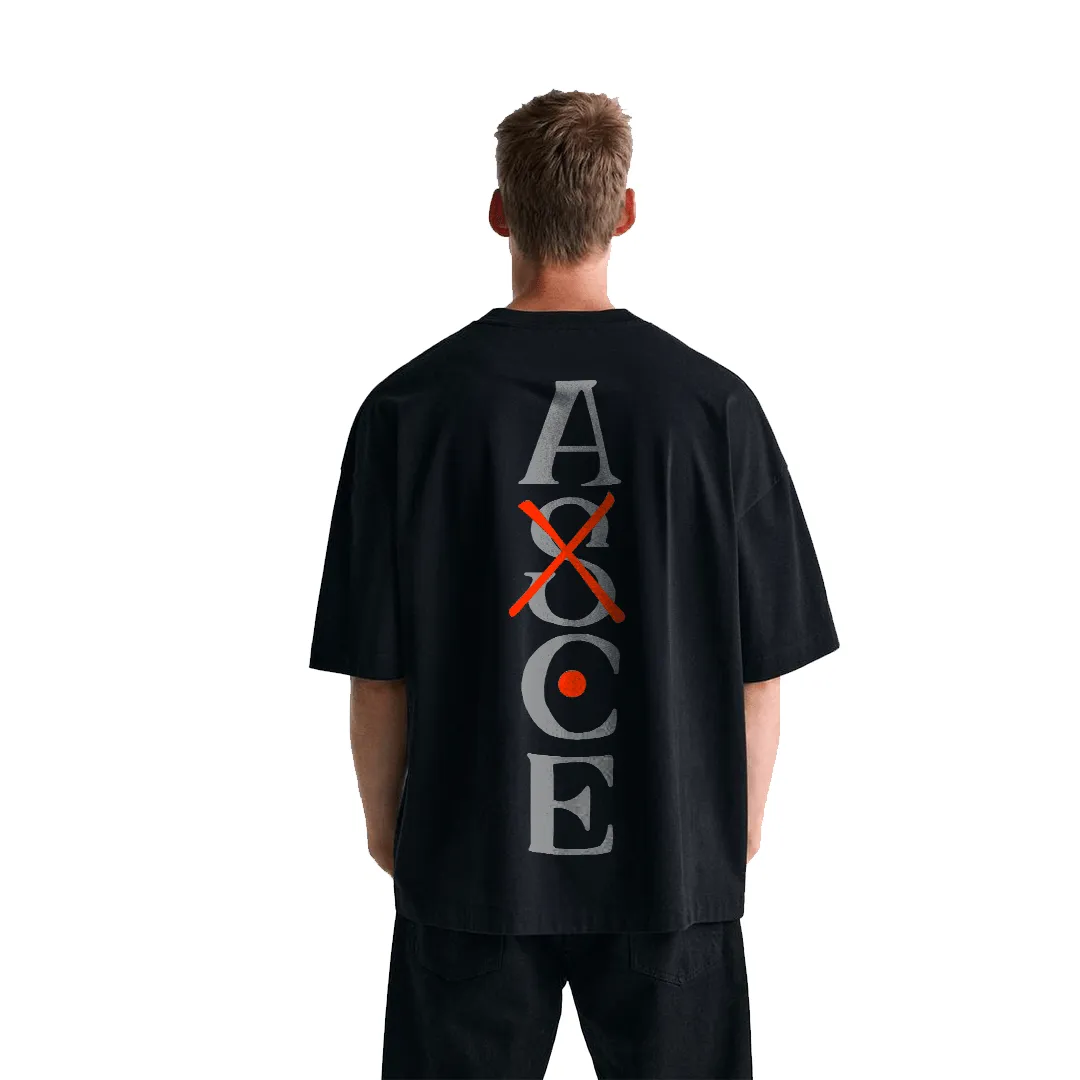 Camiseta Oversized — Chama Rebelde · Preta