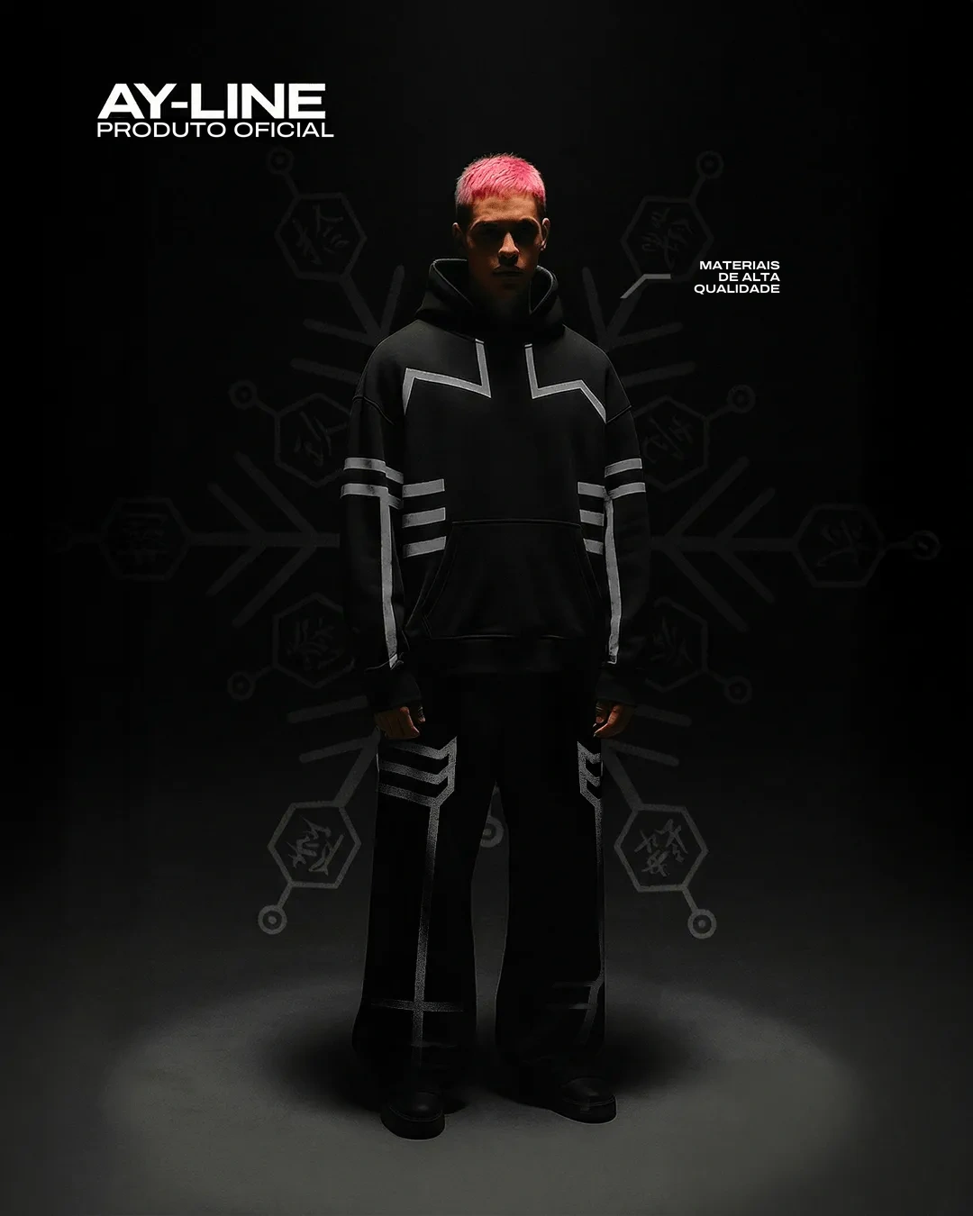 Moletom Oversized com Capuz — Terceira Lua Superior · Refletivo — imagem 1