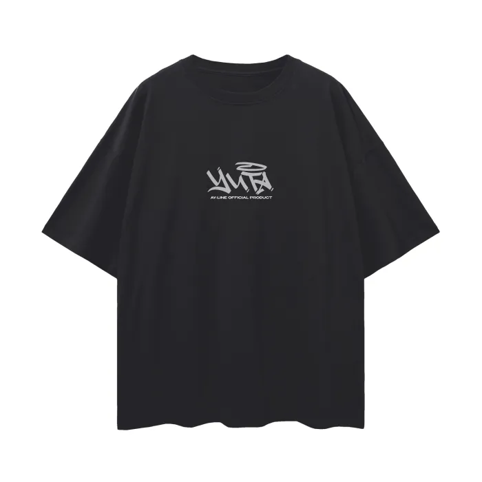 Camiseta Oversized — Companheiro Amaldiçoado · Grafite · Preta — imagem 2