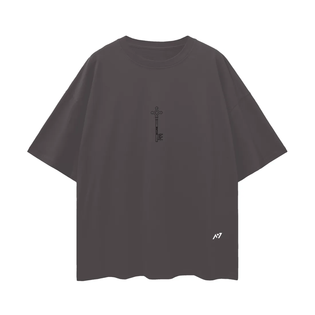 Camiseta Oversized — Forma Quebrada · Cinza e Branca — imagem 6