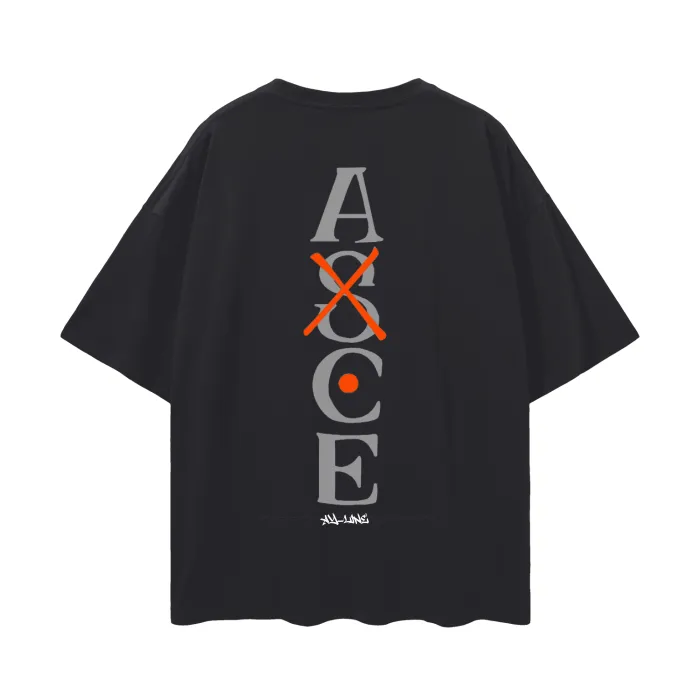 Camiseta Oversized — Chama Rebelde · Preta — imagem 3