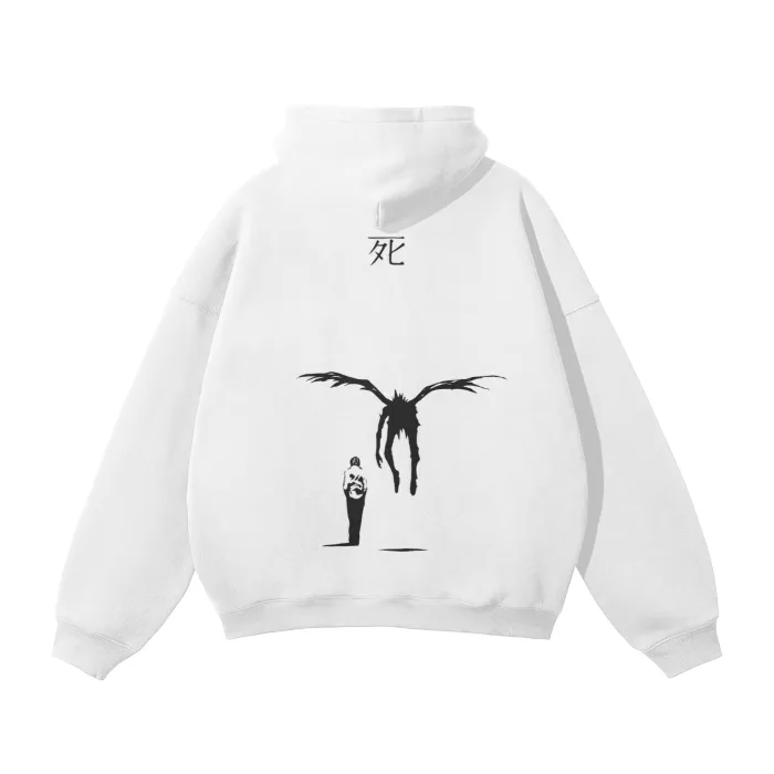 Moletom Oversized com Capuz — Gênio do Caderno · Branco