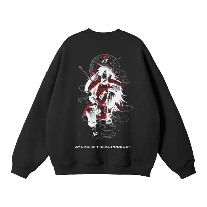 Moletom Oversized sem Capuz — Olho da Lua · Preto