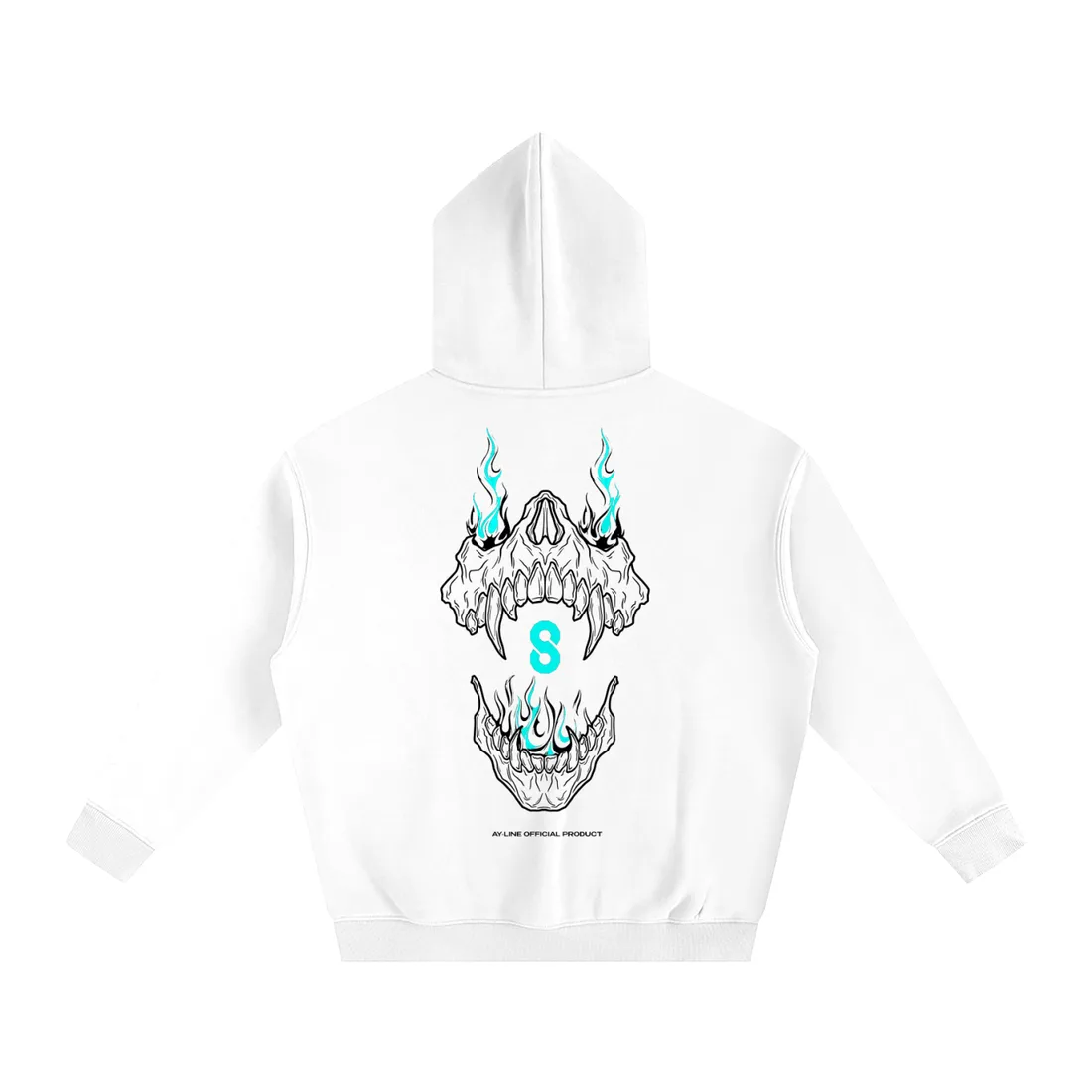 Moletom Oversized com Capuz — Revolta dos Monstros · Branco