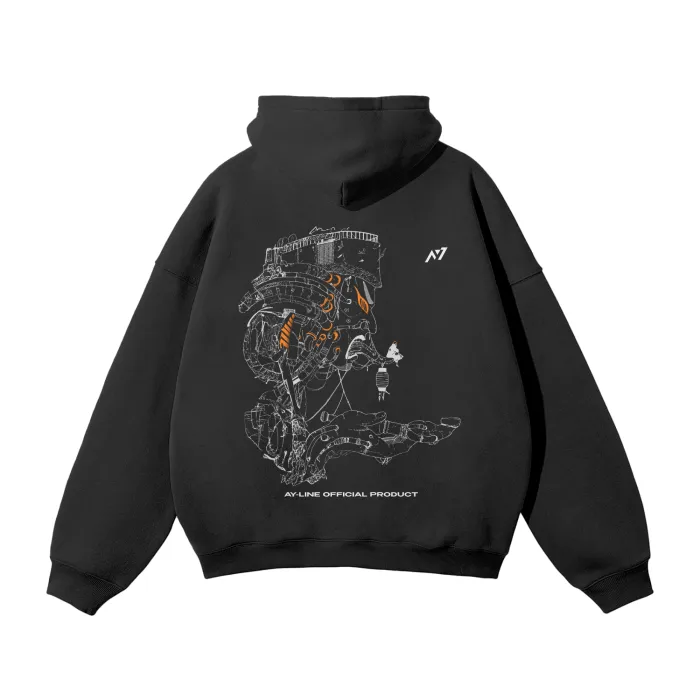 Moletom Oversized com Capuz — Ciclo do Desespero · Preto