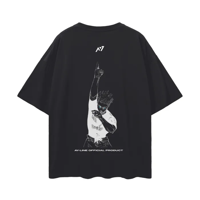 Camiseta Oversized — Vazio Roxo · Preta — imagem 1