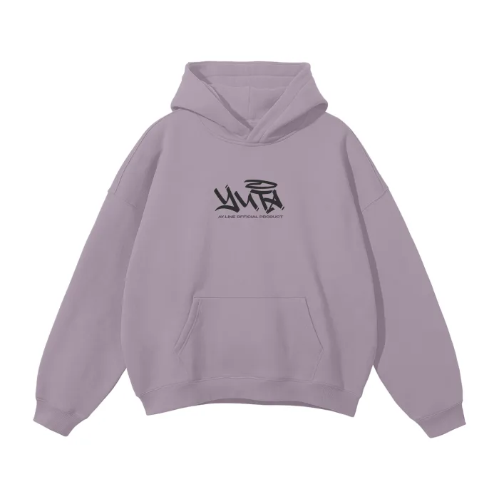 Moletom Oversized com Capuz — Companheiro Amaldiçoado · Grafite · Roxo — imagem 2