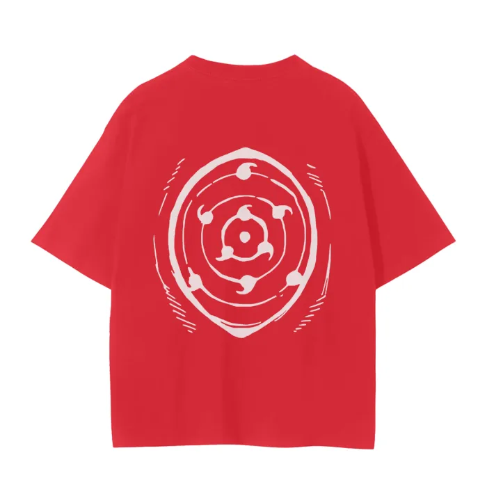 Camiseta Oversized — Olhos do Poder Absoluto · Vermelha