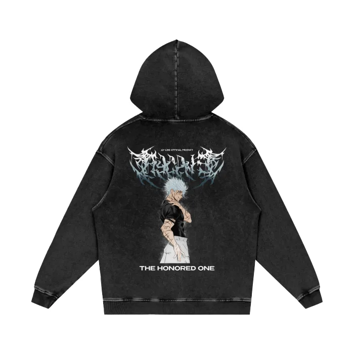 Moletom Oversized com Capuz — O Honrado · Efeito Metal · Estonado — imagem 1
