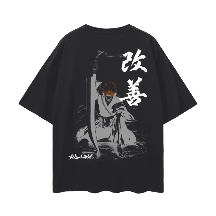 Camiseta Oversized — Lâmina da Justiça · Grafite — imagem 3