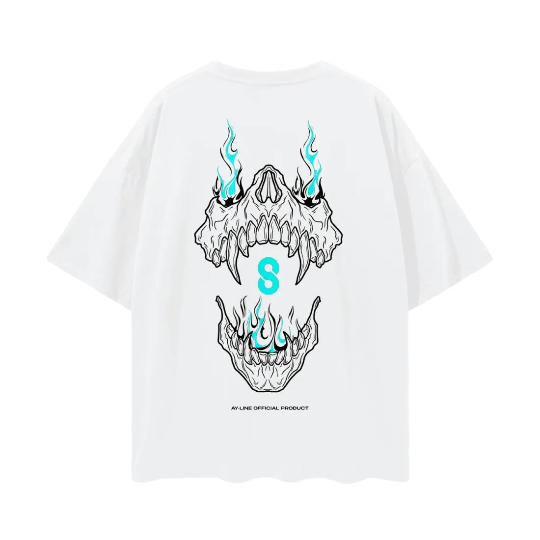 Camiseta Oversized — Revolta dos Monstros · Branca e Preta — imagem 6