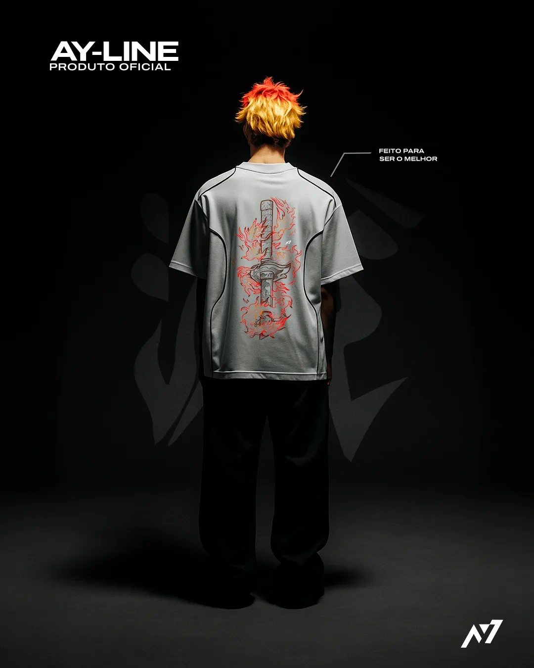 Camiseta Oversized de Corrida — Hashira do Fogo