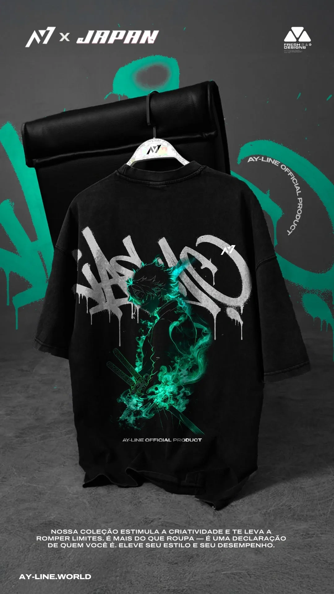 Camiseta Oversized — Respiração do Vento — imagem 1