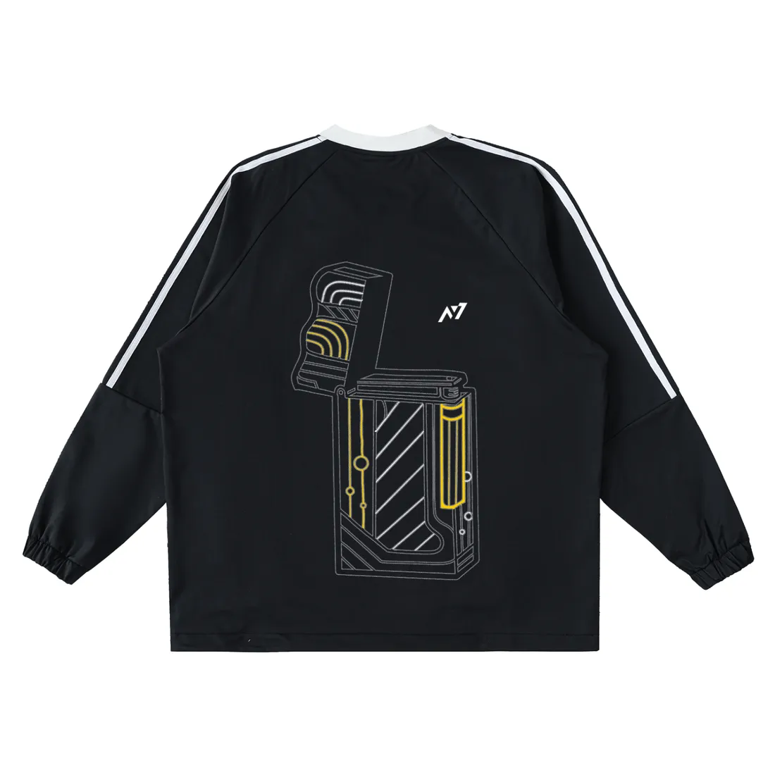 Camiseta de Manga Longa — Perna Negra · Listrada — imagem 1