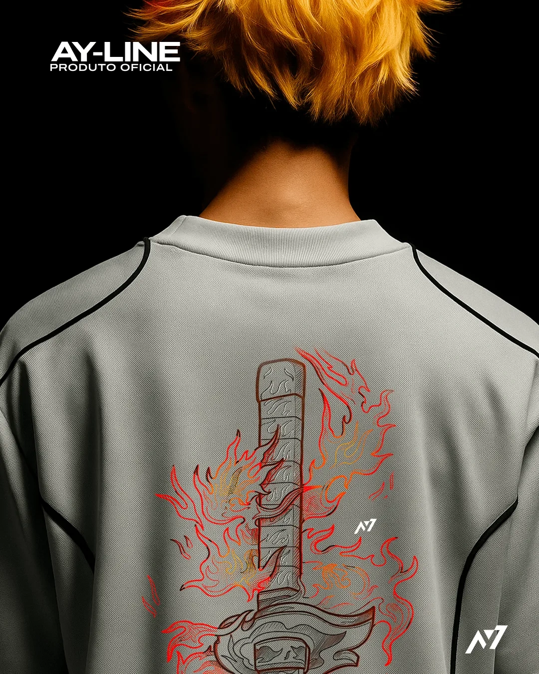 Camiseta Oversized de Corrida — Hashira do Fogo — imagem 5