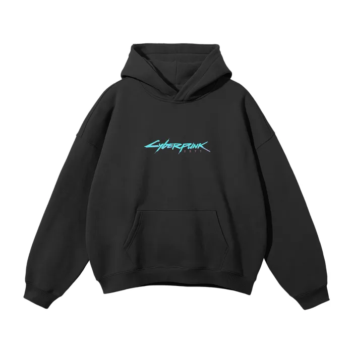 Moletom Oversized com Capuz — Fluxo de Dados · Preto — imagem 2