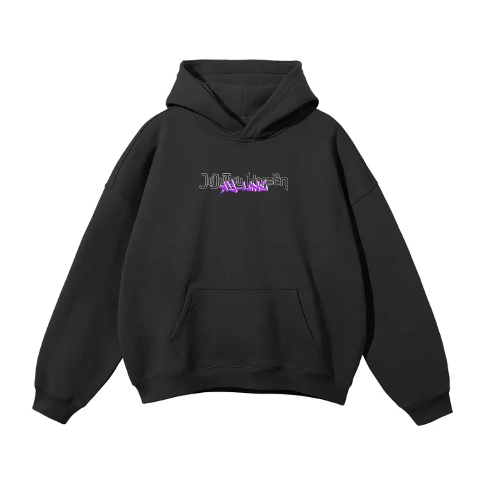 Moletom Oversized com Capuz — Assassino de Feiticeiros · Neon · Preto — imagem 2
