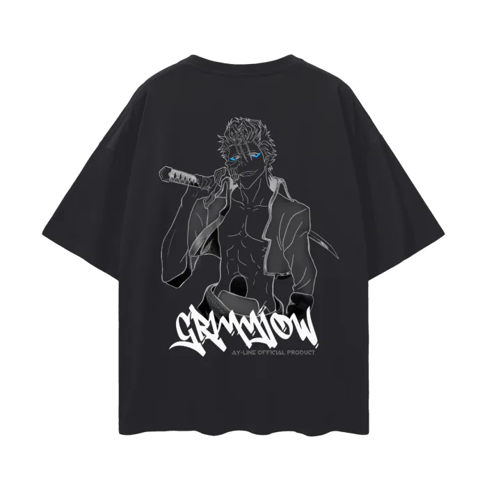 Camiseta Oversized — Golpe Selvagem · Grafite · Preta