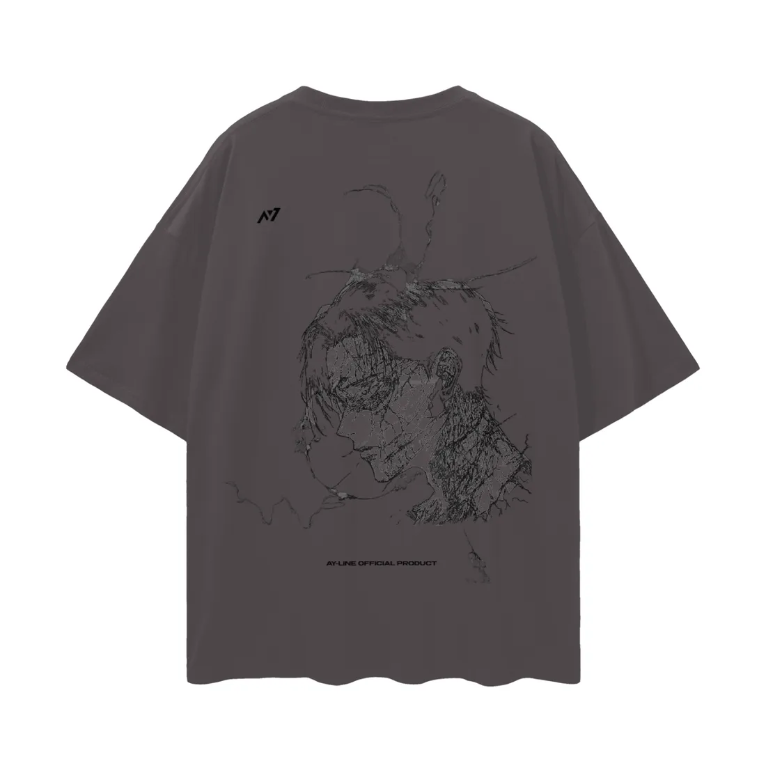 Camiseta Oversized — Forma Quebrada · Cinza e Branca — imagem 7