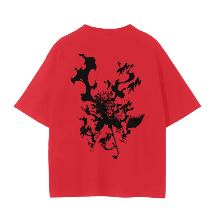 Camiseta Oversized — Ascensão do Grimório · Grafite · Vermelha