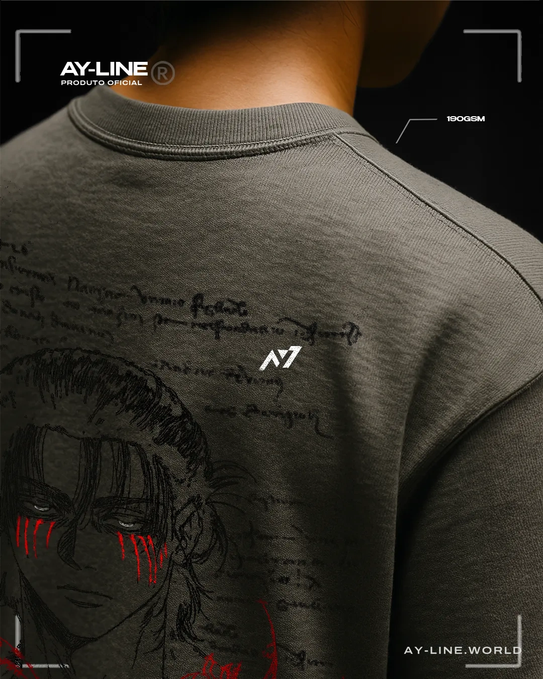Camiseta Oversized — Caminho Sem Perdão · Cinza — imagem 3