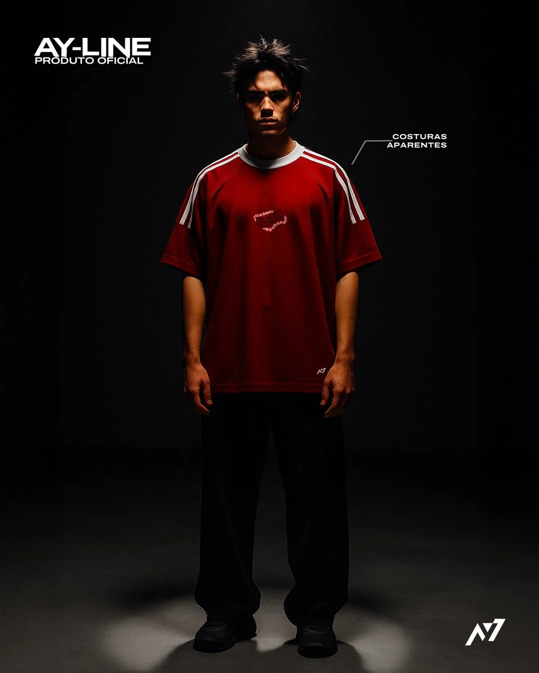Camiseta Oversized de Gola Redonda — Chama Rebelde — imagem 1