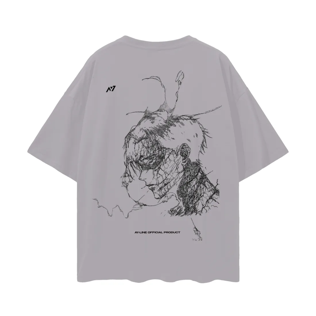 Camiseta Oversized — Forma Quebrada · Cinza e Branca — imagem 5