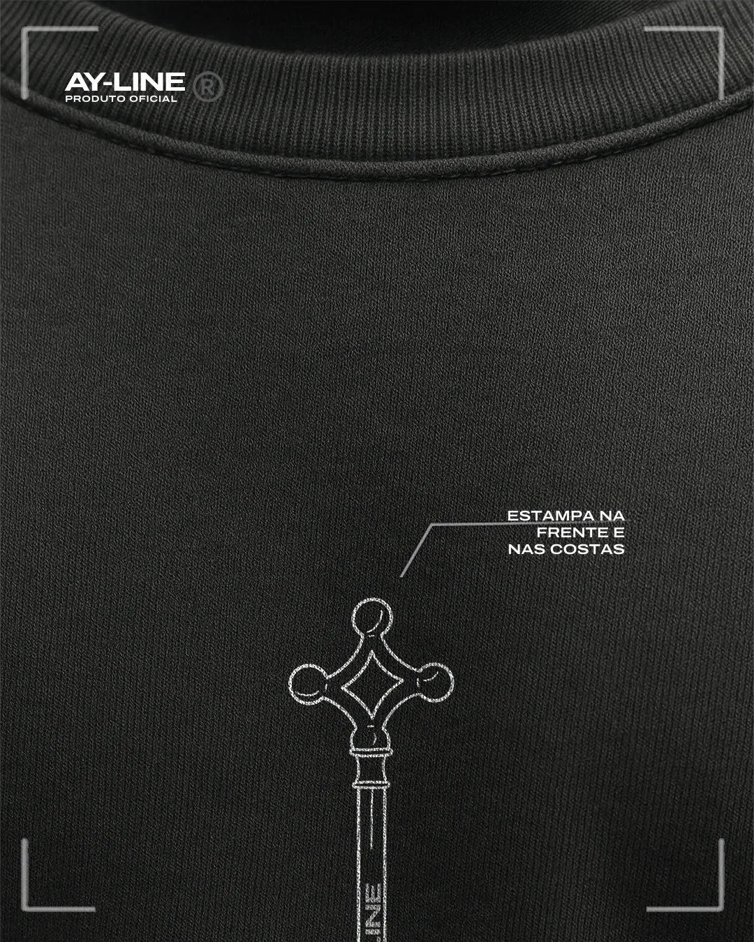 Camiseta Oversized — Caminho Sem Perdão · Cinza — imagem 4