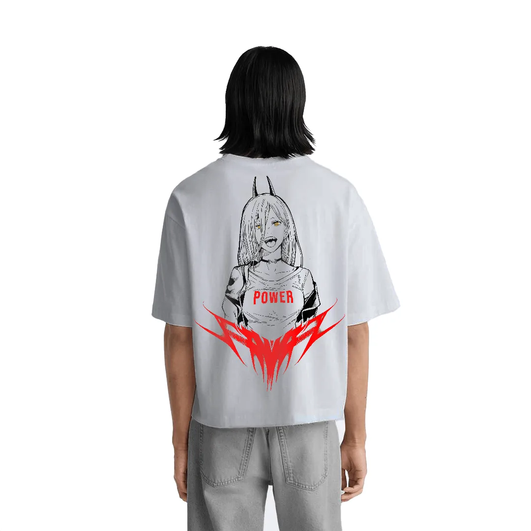 Camiseta Oversized — Demônio de Sangue · de Malha Encorpada