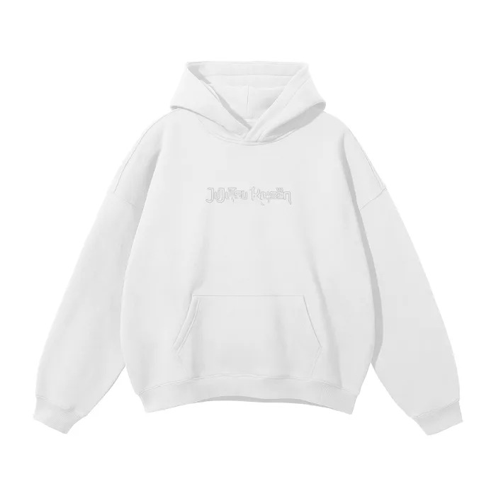 Moletom Oversized com Capuz — Companheiro Amaldiçoado · Grafite · Branco — imagem 2