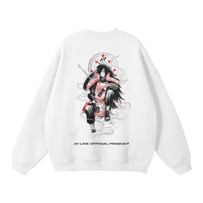 Moletom Oversized sem Capuz — Olho da Lua · Branco
