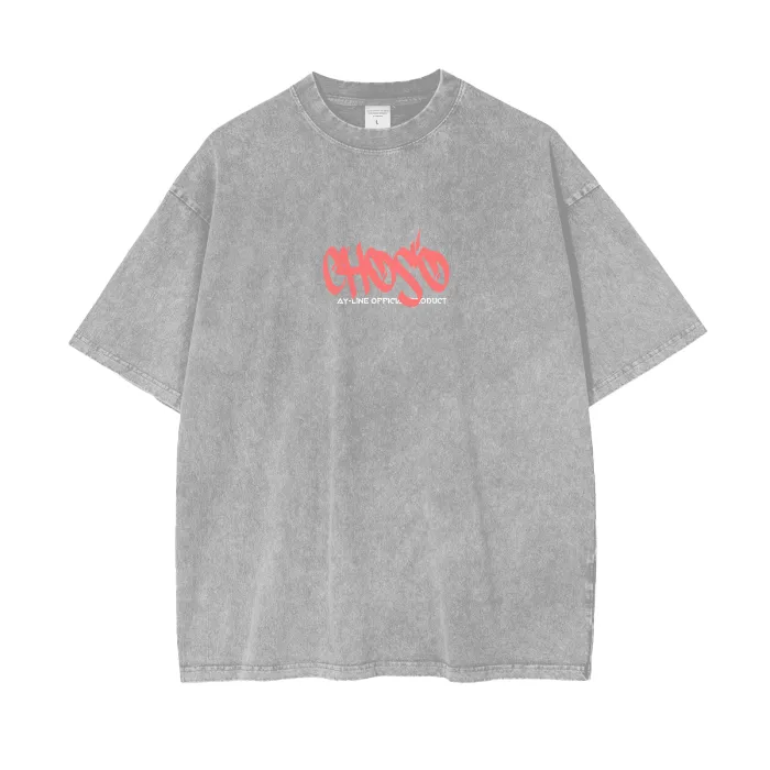 Camiseta Oversized — Fluxo Carmesim · Grafite · Cinza · Estonada — imagem 2