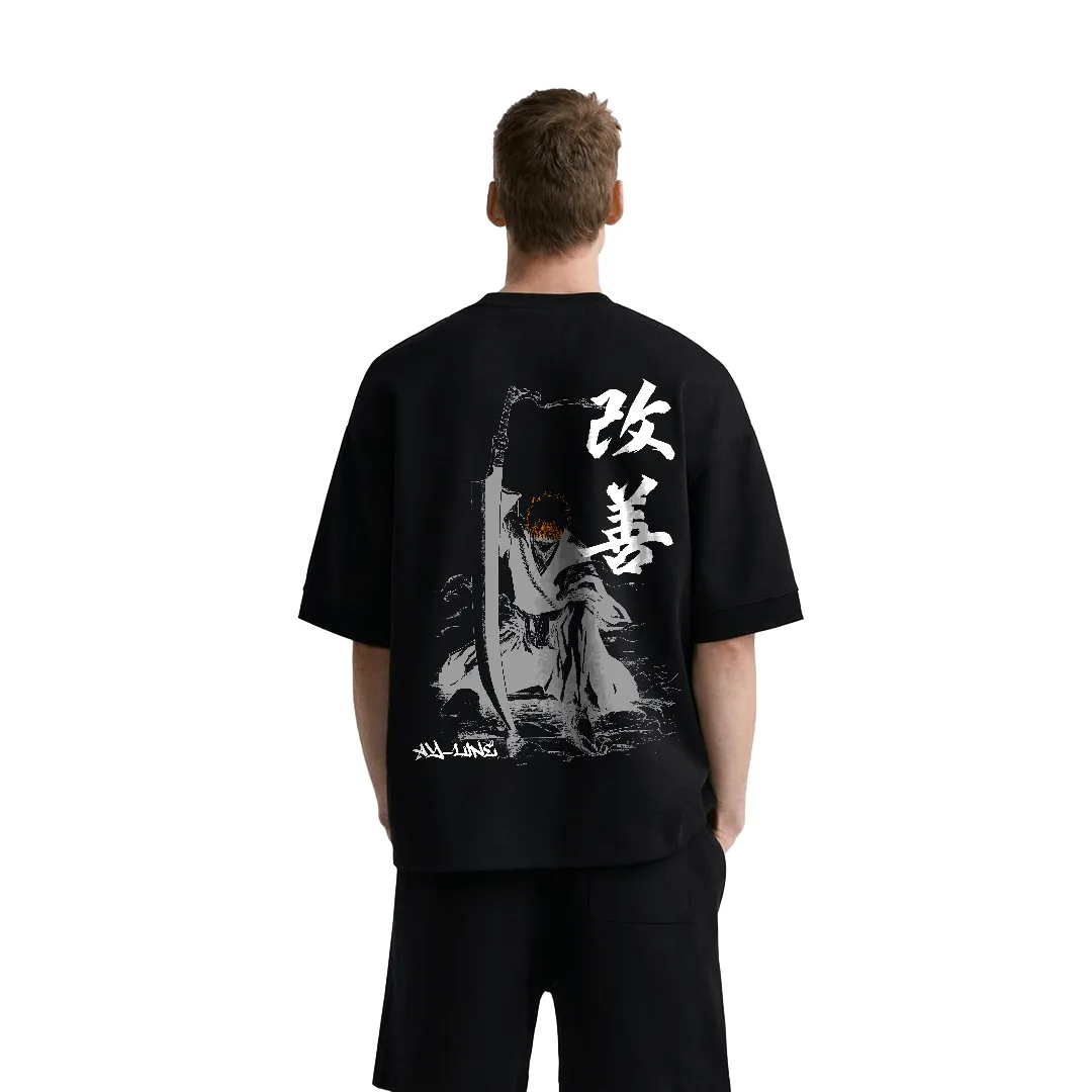 Camiseta Oversized — Lâmina da Justiça · Grafite