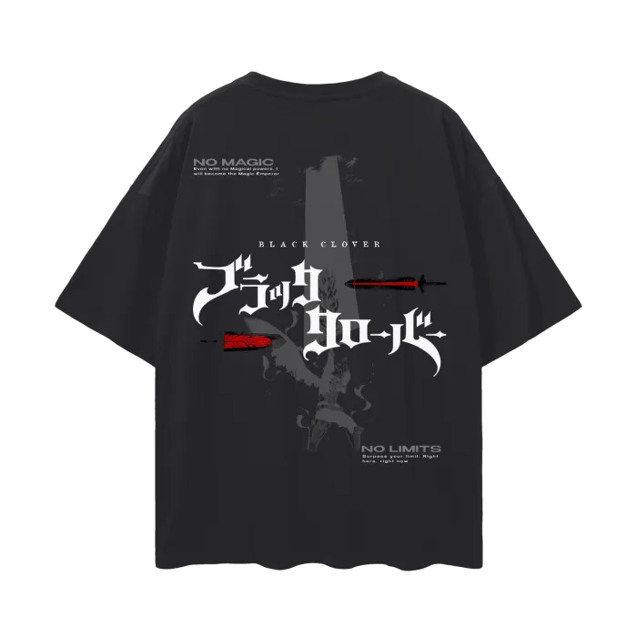 Camiseta Oversized — Ascensão do Grimório · Preta — imagem 3