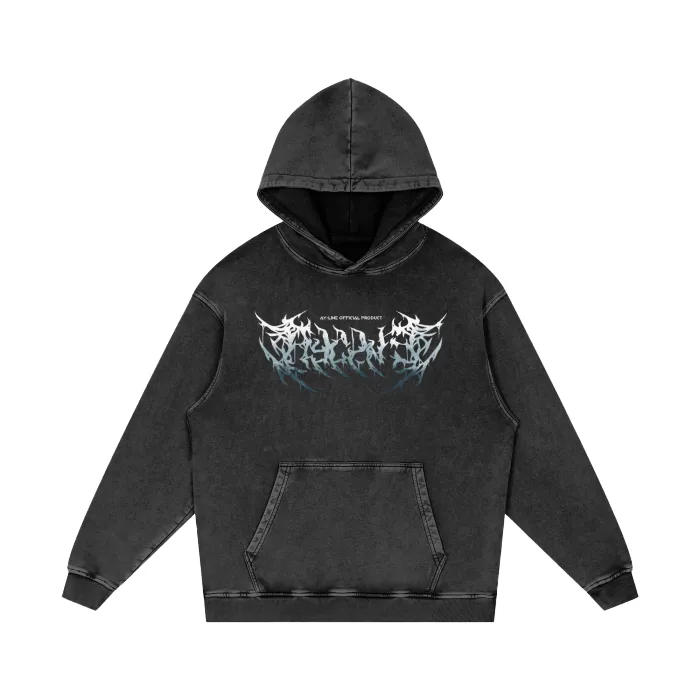 Moletom Oversized com Capuz — O Honrado · Efeito Metal · Estonado — imagem 2