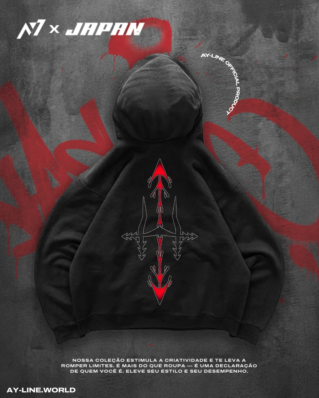 Moletom Oversized com Capuz — Sangue — imagem 3