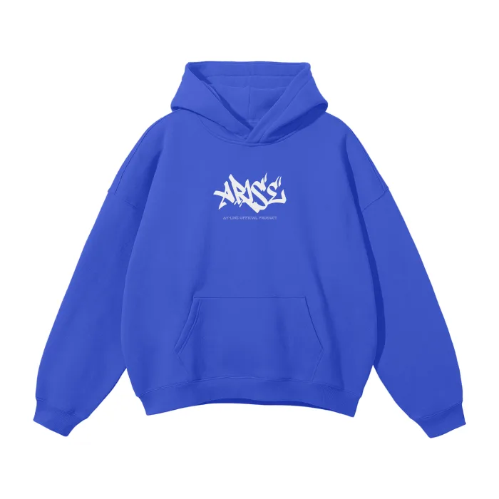 Moletom Oversized com Capuz — Estátua Divina · Azul — imagem 2
