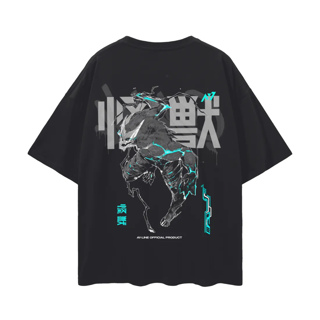 Camiseta Oversized — Avanço Kaiju · Preta — imagem 2