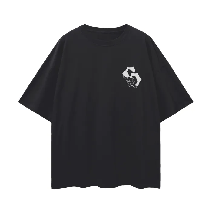Camiseta Oversized — Golpe Selvagem · Grafite · Preta — imagem 2