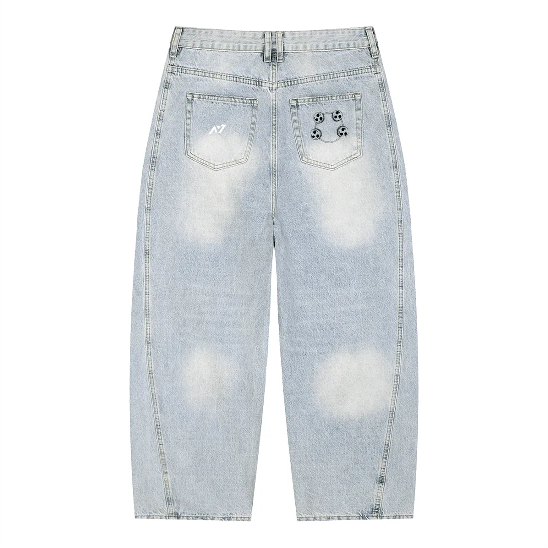 Calça Jeans de Corte Arredondado — Deus do Trovão — imagem 3