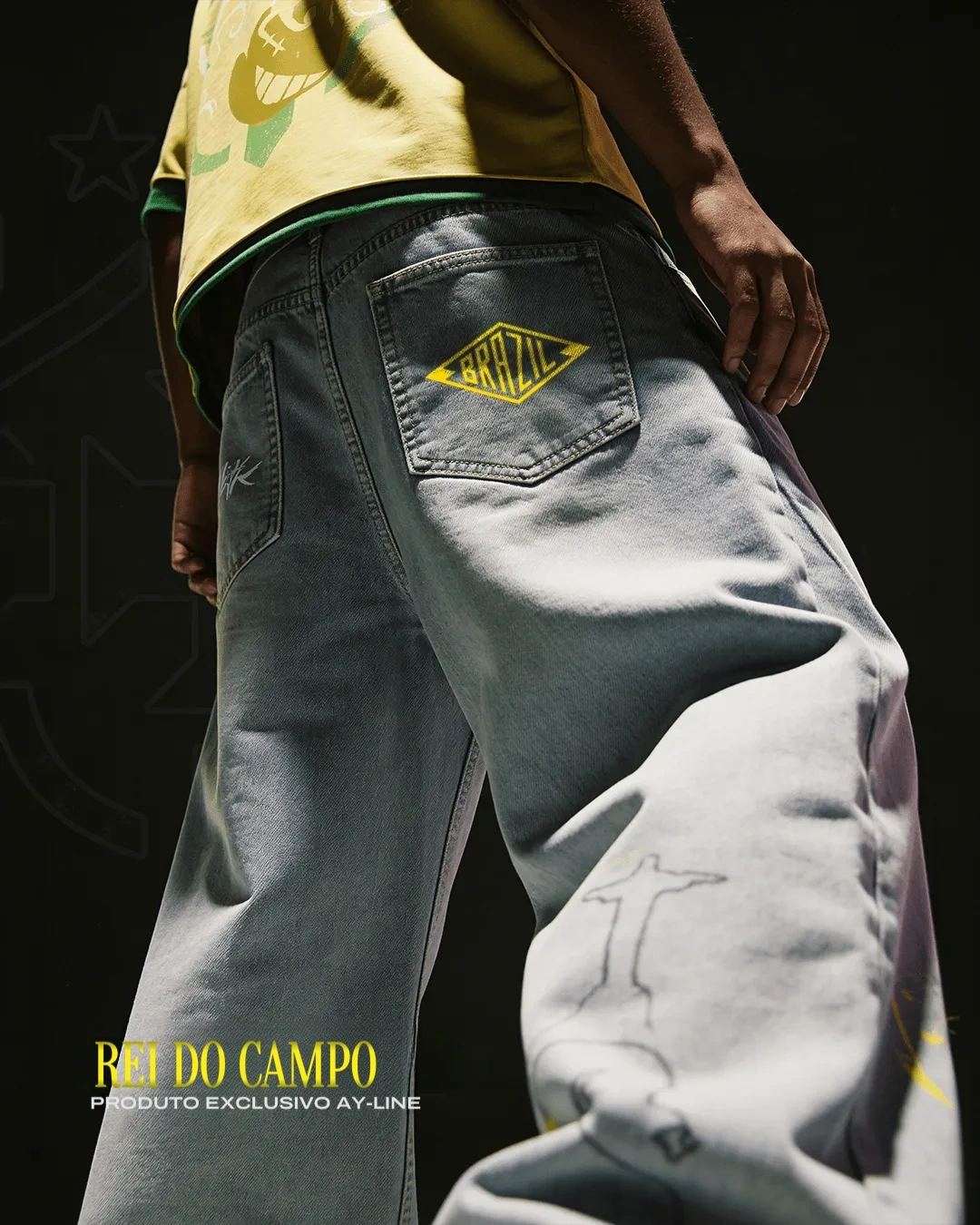 Calça Jeans de Perna Larga — Brasil