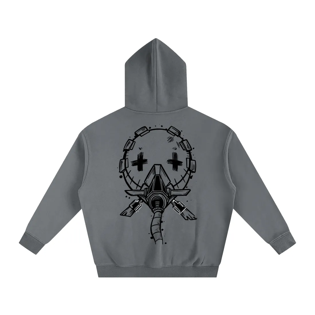 Moletom Oversized com Capuz — Renegado Mascarado · Branco e Cinza — imagem 4