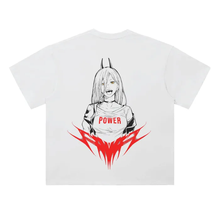 Camiseta Oversized — Demônio de Sangue · de Malha Encorpada — imagem 4