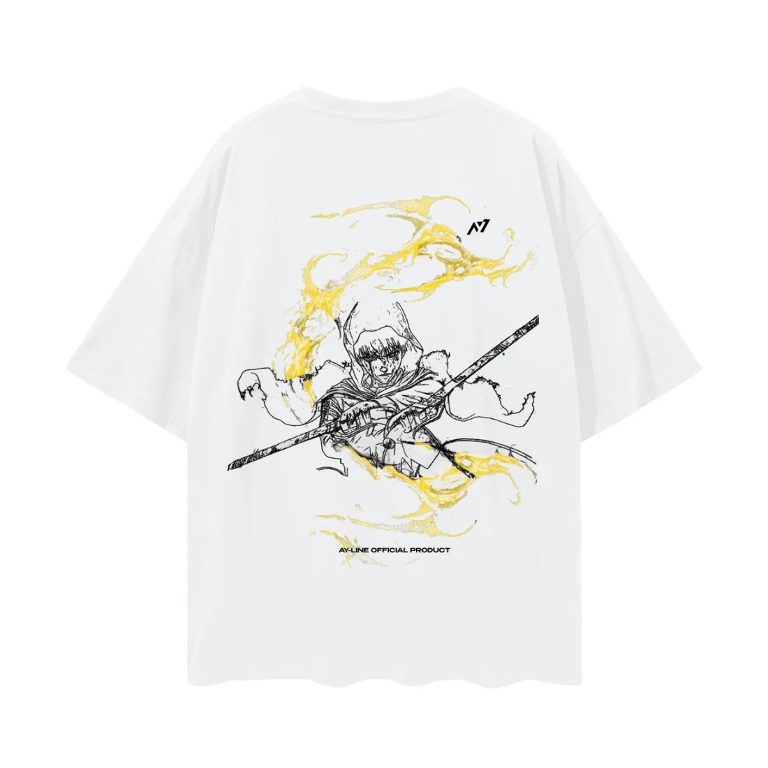 Camiseta Oversized — Relâmpago Silencioso · Branca